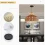 Vintage Chandelier, Natural Bamboo Pendant Lamp, Rattan Handwoven E27 Ceiling Light Fixture for Bedroom Dining Room Kitchen Hanging [Energy Class A+],50cm