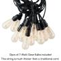 Brightown Weatherproof String Lights Outdoor Patio Lights with 12 Hanging Sockets & 7Watt ST40 Clear Edison Bulbs, Connectable Strand for Backyard Porch Bistro Party, 18FT, E17 Base, Black