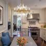 Moooni Modern Luxury Round Crystal Chandeliers Art-Decor Brass Pendant Ceiling Light Fixture for Kitchen Island Dining Room Brass Frame D 18.9”x H23.6