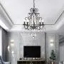 Maxax Crystal Chandelier Ceiling Lighting Fixture for Dining Room,Bathroom, Bedroom,Living Room,5 Lights Black