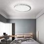 Ladiqi Crystal Round LED Flush Mount Ceiling Light Luxury Modern Close to Ceiling Light Indoor Chandelier Lighting Fixture for Living Room Bedroom Dining Room Restaurant (White, 12)