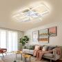 AXSHINE Geometric Ceiling Light Fixture White Flush Mount Ceiling Light Modern Chandeliers Ceiling Square led Light for Bedroom Livingroom 6 Lights Metal Decor Light with White Light 87W 4000K