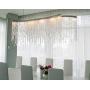 NOXARTE Modern Crystal Rectangular Chandelier LED Tassels Linear Ceiling Light Fixture for Dining Room Kitchen Island Bedroom L39'' x W13.8'' x H14.6''
