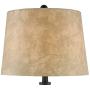 Ross Modern Mid-Century Modern Lamps Set of 2 with USB Charging Port Bronze Faux Leather Drum Shade for Living Room Bedroom Bedside Nightstand Office Family - Franklin Iron Works