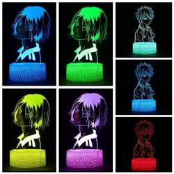 Haikyuu Kozume Kenma 3D Night Light, 2 Pattern 16 Colors Anime Table Lamp with Remote Control Kids Bedroom Decoration, Creative Lighting for Perfect Souvenir Gifts for Christmas and Birthday Gifts