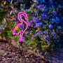 [Set of 2] Flamingo Solar Garden Stake Lights, Outdoor Solar Pathway Light for Lawn Patio Yard Walkway, Neon Pink Lighting (29.5'' Height)