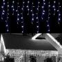 WATERGLIDE 360 LED Christmas Icicle Lights Outdoor Dripping Icicle String Light, 29.5ft 8 Modes Curtain Fairy Lights with 60 Drops, Indoor Xmas Holiday Wedding Party Decorations, Cool White