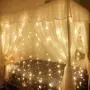 Twinkle Star 300 LED Window Curtain String Light with Remote Control Timer for Christmas Wedding Party Home Garden Bedroom Outdoor Indoor Decoration (Warm White)