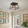 Q&S Flush Mount Ceiling Light Fixture , Farmhouse Vintage Ceiling Lights,Industrial Metal Ceiling Lamp for Hallway, Entryway, Bathroom ORB+Brush Brown,1 Light E26 Q&S Flush Mount Ceiling Light Fixture , Farmhouse Vintage Ceiling Lights,Industrial Metal Ceiling Lamp for Hallway, Entryway, Bathroom ORB+Brush Brown,1 Light E26