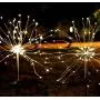 Solar Garden Lights Solar Stake Lights DIY Firework Lights Foldable Branches IP67 Waterproof LED Outdoor Home Decor Artificial Trees for Christmas Birthday Wedding Party (Warm White)