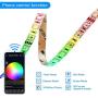 JMEXSUSS WiFi LED Strip Lights, 16.4ft Music Sync LED Light Strip, RGB 5050 Color Changing Rope Lights Compatible with Alexa, Google Home, Phone App, Remote Control Flexible Tape Lights for Bedroom