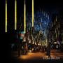 Solar Light Outdoor,MUEQU Waterproof Christmas String Lights Solar LED Meteor Shower Rain Lights Falling Raindrop Light 8Tubes 288LED Fairy Lights for Xmas Tree Garden Party Decor (Warm White)