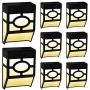 Otdair Solar Lights Outdoor, 2Modes Decorative Solar LED Fence Lights Waterproof, Solar Deck Lights Wireless for Deck, Fence, Patio, Yard, Pathway, Front Door, Warm White/Multicolour Changing, 8 Pack