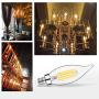 E12 Candelabra LED Bulbs Dimmable 60W Equivalent LED Chandelier Light Bulbs 4.5W Soft White 2700K 500LM B10 Flame Tip Vintage LED Filament Candle Bulb with Decorative Candelabra Base, 12 Packs