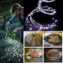 220 LEDs String Lights Christmas Decorative Starry Lights 11 Strands Waterfall Tree Vine String Lights Battery Operated Silver Wire Branch Lights with Remote Timer for Bedroom Garden Outdoor (White)