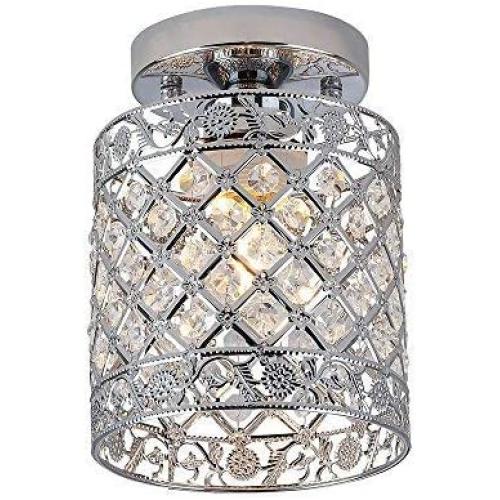 Create for Life Mini Style Modern Decor Crystal Flush Mount Ceiling Light Fixture Crystal Chandeliers Light Ceiling Lamp for Hallway, Bar, Kitchen, Dining Room, Kids Room (6 inch)