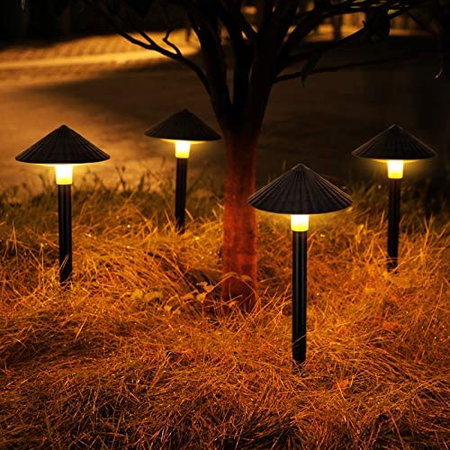 RUNDA Solar Lights Outdoor, Upgraded 4 Pack LED Solar Landscape Lights, Waterproof Solar Powered Pathway Lights for Yard, Patio, Landscape, Walkway, Decoration