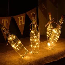 kingleder Wine Bottle USB Rechargeable LED Cork Light String, USB Powered LED Accent Light for Bedroom Living Room Wedding Party Decoration(4 Pack, Warm White)