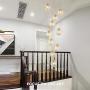 Staircase Long Chandelier,Modern Bubble Glass Chandeliers,Adjustable Height Pendant Light Molecules Hanging Light Fixture for Dining Room Bedroom Amber 6 Lights