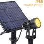 T-SUN Solar Spot Lights, 4-in-1 5W Solar Powered LED Spotlights Outdoor Waterproof Auto ON/Off Solar Wall Lights for Garden, Yard, Driveway, Pool Area(Warm White-3000K)