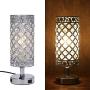 USB Crystal Table Lamp,Tomshine Set of 2 Bedside Lamp with USB Charging Ports, Modern Elegant Nightstand Lamp Desk Lamps,Silver Crystal Lamps for Bedroom Living Room Home Office