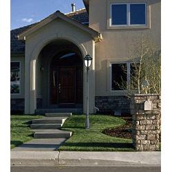 Hepworth Outdoor Post and Cap Base Black Iron Pole 76 3/4'' for Exterior House Porch Yard - John Timberland