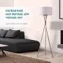Archiology Tripod Floor Lamp - Modern Wood Floor Lamp with White Drum Shade and E26 Lamp Base,Perfect for Living Room, Bedroom, Study Room and Office
