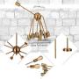 VINLUZ Sputnik Chandelier Contemporary 8 Lights Brushed Brass Modern Pendant lighting Gold Mid Century Ceiling Light Fixture for Dining Room Bed Room Kitchen Room UL Listed