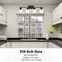 ELUZE 4-Lights Bathroom,Black Vintage Vanity Lighting with Clear Glass Shade Wall Mount Lamp for Bedroom Stairs Hallway Kitchen Vanity Mirror and Foyer