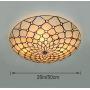 Tiffany Ceiling Light Chandelier Stained Glass Lamp Handmade Flush Mount Fixture Vintage Lighting for Bedroom, Dining Room E26 Bulbs (Lattice)