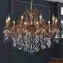 MEEROSEE Crystal Chandeliers Contemporary Chandelier Island Lighting 10 Lights Candle Pendant Ceiling Light Fixture for Dining Room Living Room Kitchen Bedroom Hallway Entry D35.4''