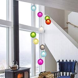 CGJDZMD Colorful Glass Ball Pendant Light Fixture, DIY Clear G4 Soap Bubble Hanging Lamp Restaurant Living Dining Room Indoor Ceiling Decoration Multi-Color Transparent Chandelier