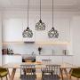Crystal Pendant Light Mini Crystal Chandelier Lighting Metal Ball Lampshade Flush Mount Ceiling Lighting with Adjustable Hanging Cord for Kitchen Island Dining Room Bedroom Bar ,E26 Base,Black