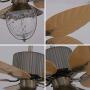 Palm Island Bali Ceiling Fan with 5 Palm Leaf Blades Remote Control, Tropical Style, 52'', Bronze，With 3 Lights Fan Light for Living Room/Dining Room/Hall