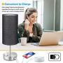 Black Touch Control Table Lamp Set of 2, 3-Way Dimmable Bedside Nightstand Lamps with 2 USB Ports&AC Outlet Fabric Round Black Lamps for Bedroom Living Room Desk Silver Metal Base, Bulbs Included