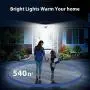 GUMGLEX Solar Motion Lights Outdoor 90LED with Electroplated Reflector, Waterproof Wireless Sensor Security Lights for Garden Backyard Fence Patio Deck - 2 Pack - Silver