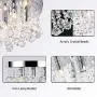 Crystal Chandelier, Modern Chandeliers Crystal Ball Light Fixture, 4 Lights G9 Base, Flush Mount Ceiling Light 11.8 Inches Diameter for Hallway Bar Kitchen Dining Room Kids Room (11.8in Transparent)