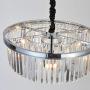 MEELIGHTING Crystal Chrome Chandelier Modern Chandeliers Lighting Pendant Ceiling Light Fixture 2-Tier for Dining Room Living Room Kitchen Island W21.6''