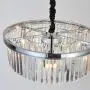 MEELIGHTING Crystal Chrome Chandelier Modern Chandeliers Lighting Pendant Ceiling Light Fixture 2-Tier for Dining Room Living Room Kitchen Island W21.6''