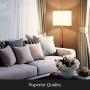 Brightech Lucas - Mid Century Modern Floor Lamp for Bedroom Reading - Brighten Living Room Corners with A Free Standing Light - Tall Office Lighting with Drum Shade & Handsome Wood Finish