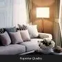 Brightech Lucas - Mid Century Modern Floor Lamp for Bedroom Reading - Brighten Living Room Corners with A Free Standing Light - Tall Office Lighting with Drum Shade & Handsome Wood Finish