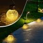 MAGGIFT 6 Pack Solar Hanging Jar Lights Outdoor Solar Christmas Lantern Cracked Glass Decorative Garden Tree Lights for Yard, Garden, Patio, Holiday Party Decorations, Warm White