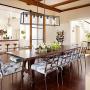 VINLUZ 5-Light Kitchen Island Chandeliers Oil Rubbed Bronze Modern Linear Cage Pendant Lighting with Clear Glass Shades Farmhouse Ceiling Light Fixtures Hanging for Dining Room Living Room