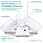 PARMIDA LED Battery Powered Security Light, Motion Sensing, USB Rechargeable, High Power 1000LM, Dusk to Dawn Setting, Waterproof Outdoor Rated, Optional Type C Battery Backup, 5000K, Dual-Head, White