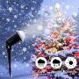 Christmas Snowflake Projector Lights Outdoor Waterproof LED Snowfall Show projections Lamp Snowstorm Remote Control Landscape Decorative Lighting Holiday Wedding Parties Xmas Valentines Day