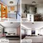 FERWVEW 11.8” Modern 2-Light Black Farmhouse Flush Mount Ceiling Light Fixture, Metal Lighting with Acrylic Glass Drum Shade for Bedroom Living Room Kitchen Hallway Entryway Bathroom Stairway