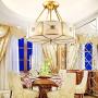 Huajin LED Ceiling Lights Fixtures, Antique European Glass Ceiling Lamps Industrial Edison Copper Pendant Lighting Close to Ceiling Lamp Living Room Bedroom Dining Room Ceiling Lights,60CM