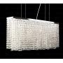 7PM L37.4'' x W8'' x H16'' Modern Contemporary Luxury Linear Oval Island K9 Clear Crystal Bar Raindrop Chandelier Lighting LED Ceiling Light Fixture Pendant for Dining Room Bedroom Livingroom Over Table