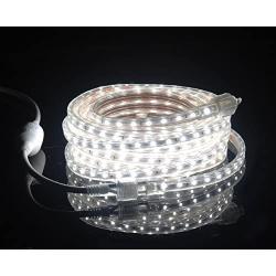 CBConcept UL Listed, 10 Feet, 1080 Lumen, 6000K Pure White, Dimmable, 110-120V AC Flexible Flat LED Strip Rope Light, 180 Units 3528 SMD LEDs, Indoor Outdoor Use, Accessories Included, Ready to use