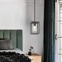 VINLUZ 1 Light Farmhouse Pendant Lighting Black Cage Chandelier Glass Shade Contemporary Modern Kitchen Island Lights Fixtures Ceiling Hanging Dining Room Living Room
